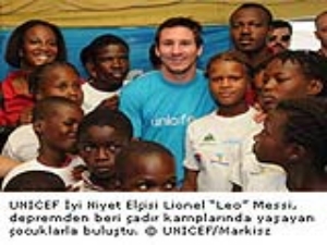 Unicef yi Niyet Elisi Leo Messi Depremden 6 Ay Sonra Haiti Halkn Ziyaret Etti