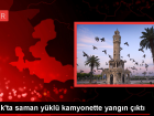 U�ak'ta Saman Y�kl� Kamyonet Alev Ald�