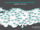 Vaka haritas� g�ncellendi; n�fusa oranla en fazla vaka yine Rize'de
